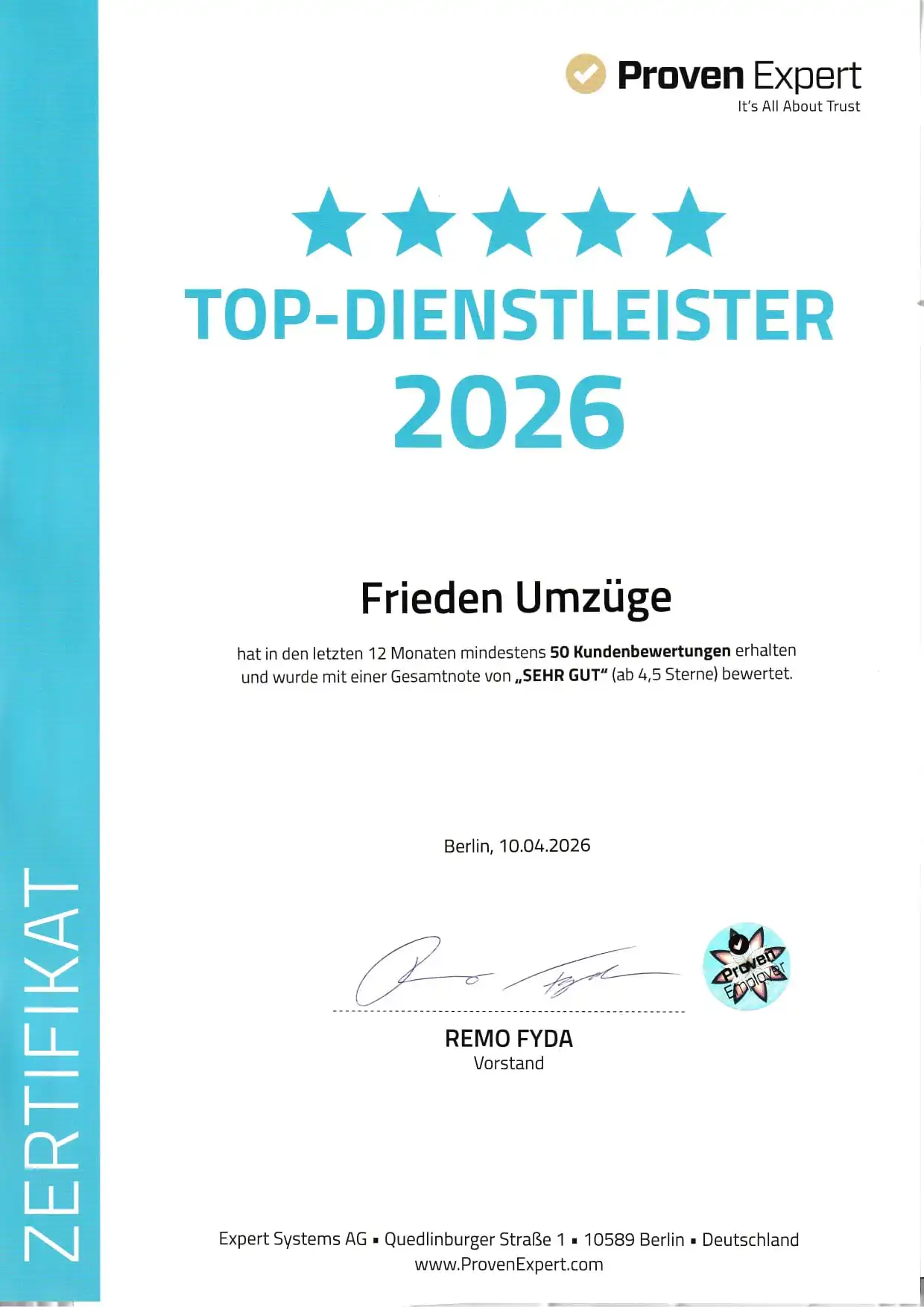 Frieden Umzüge